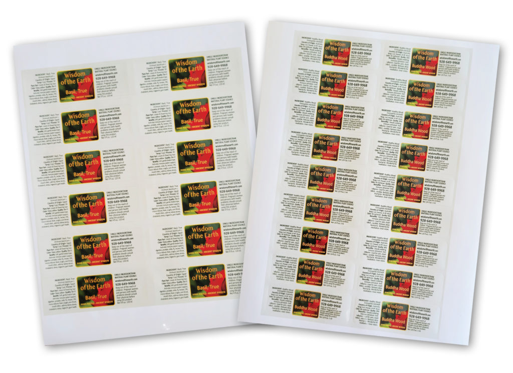 Sheet of Labels 5 or 15 ml size labels (Please specify essence and
