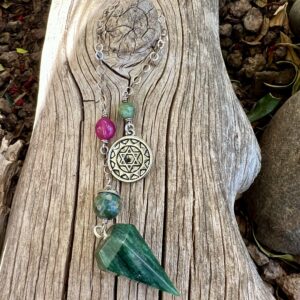 Aventurine Point with Six Pointed Star Charm