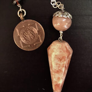 Pendulum- Sunstone Pendulum with Copper Coin Holder