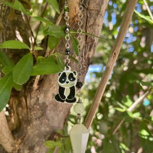 Jade Point with Enamel Panda Holder