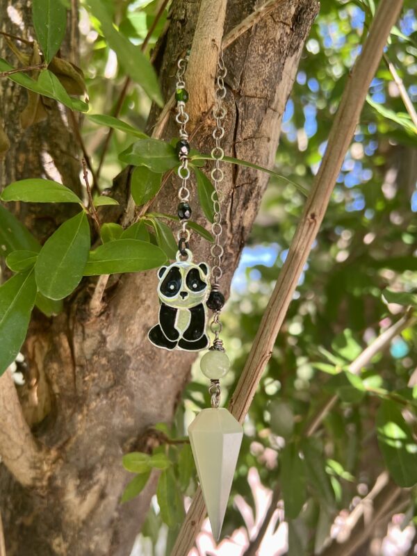Jade Point with Enamel Panda Holder