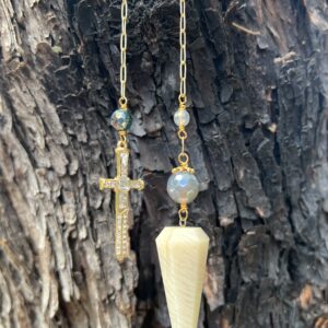 Moonstone Pendulum ~Inner Growth and Strength~ Rhinestone Sword