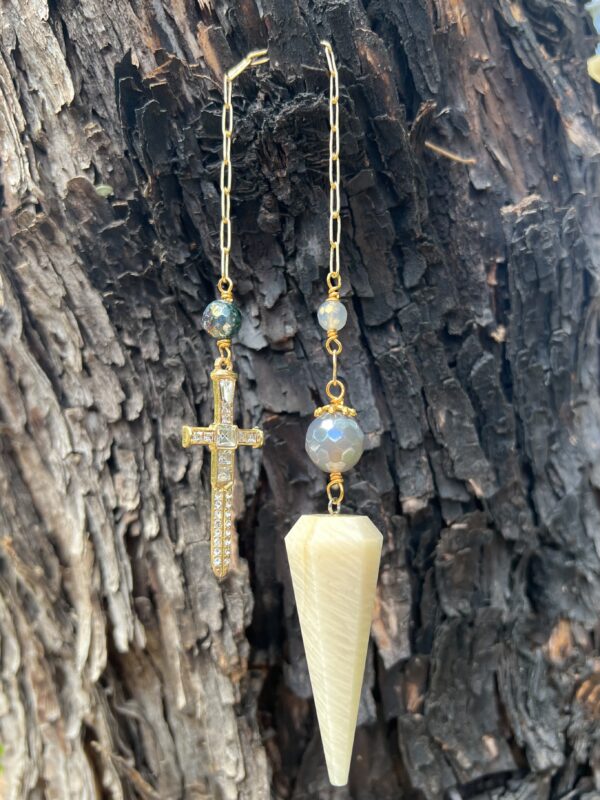 Moonstone Pendulum ~Inner Growth and Strength~ Rhinestone Sword