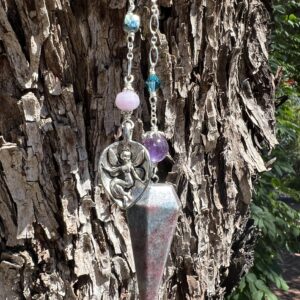Ruby Pendulum with Sterling Chain