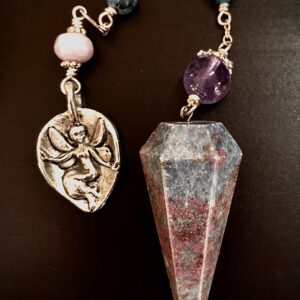 Pendulum- Ruby Pendulum with Fairy Charm Holder