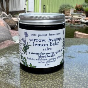 Laka Herb Farm yarrow, hyssop, lemon balm salve
