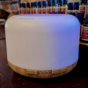 Diffuser Multi-color Light Dome with Light Wood Grain Base