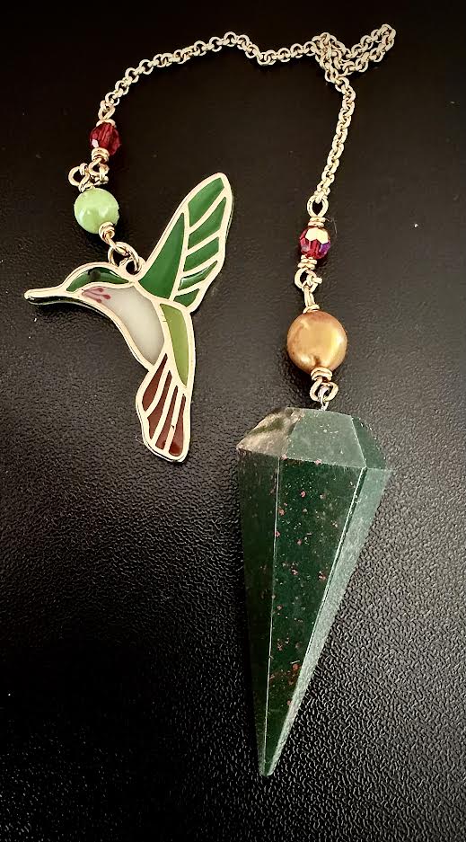 Pendulum-Heliotrope Bloodstone and Hummingbird