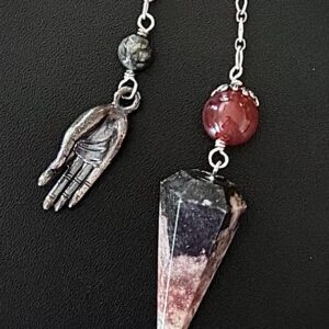 Pendulum- Sardonyx with Mudra Hand Charm