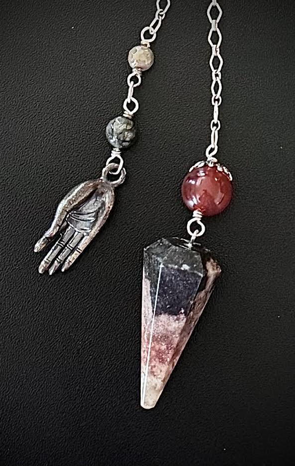 Pendulum- Sardonyx with Mudra Hand Charm