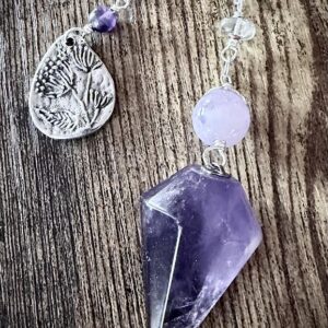 Pendulum- Amethyst with Wildflower