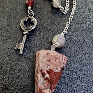 Pendulum-Brecciated Jasper with Key Charm