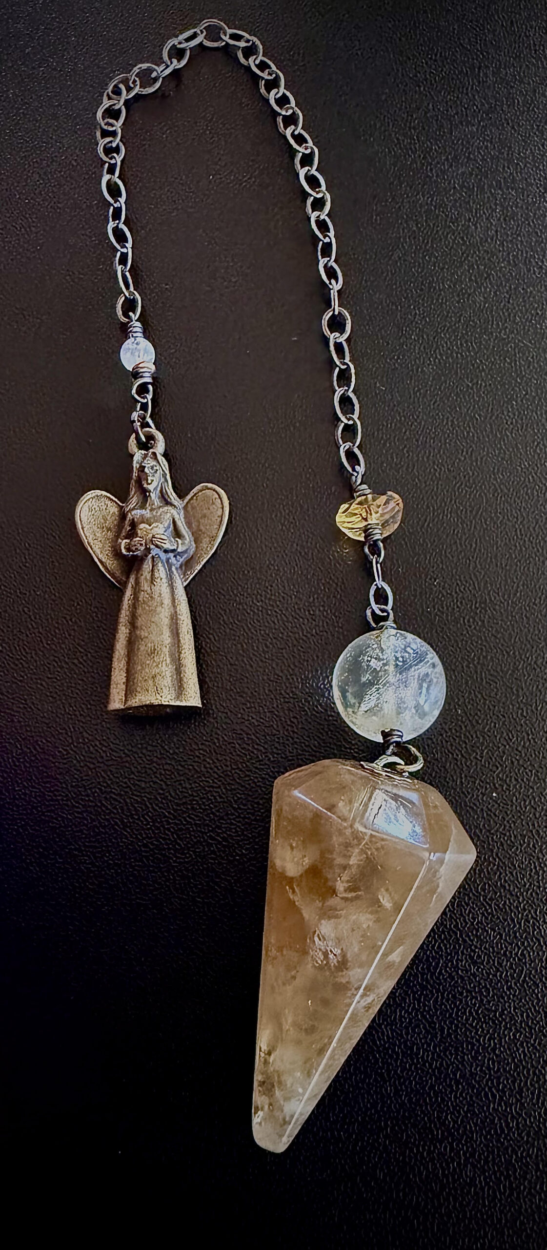 Pendulum- Citrine with Angel Charm